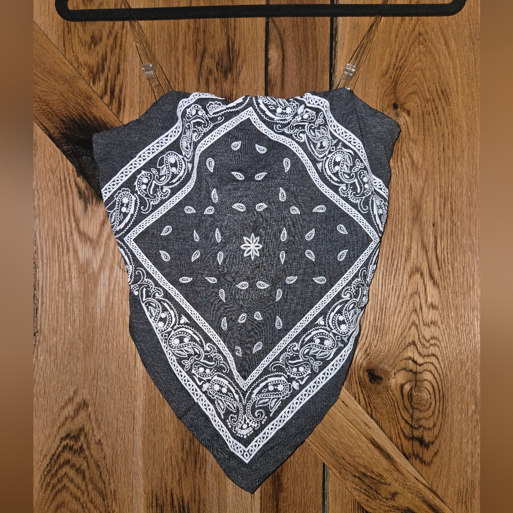 Gray and White Bandana Shirt